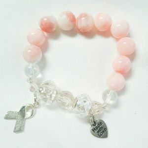 Handmade Pink Breast Cancer Bracelet